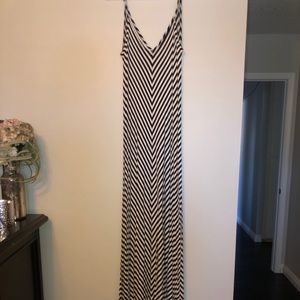 A long striped maxi dress